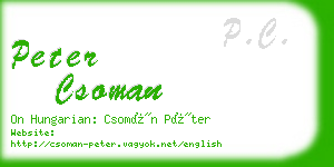 peter csoman business card